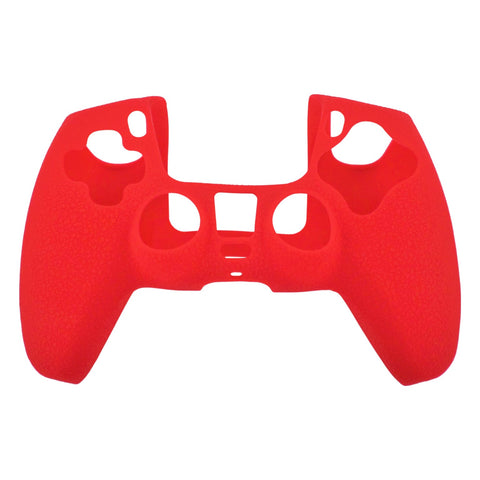 Skin grip cover for Sony PS5 controller silicone rubber leather textured - Red | ZedLabz - ZedLabz800726