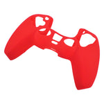 Skin grip cover for Sony PS5 controller silicone rubber leather textured - Red | ZedLabz - ZedLabz800726