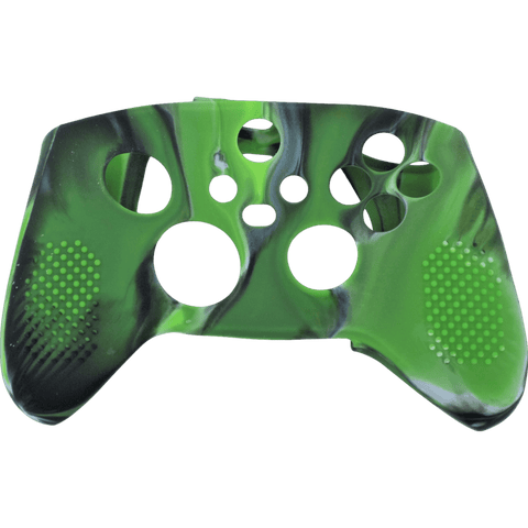 Skin grip cover for Xbox Series X controller soft silicone rubber with ribbed handle - Camo Green | ZedLabz - 1