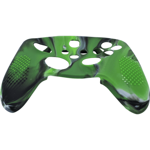 Skin grip cover for Xbox Series X controller soft silicone rubber with ribbed handle - Camo Green | ZedLabz - 2