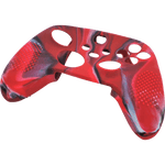 Skin grip cover for Xbox Series X controller soft silicone rubber with ribbed handle - Camo Red | ZedLabz - 3