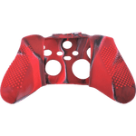 Skin grip cover for Xbox Series X controller soft silicone rubber with ribbed handle - Camo Red | ZedLabz - 6