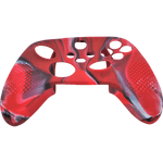 Skin grip cover for Xbox Series X controller soft silicone rubber with ribbed handle - Camo Red | ZedLabz - 2