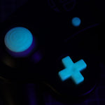 Hand cast custom resin buttons set for Nintendo GameCube - Glow in the aqua GITD [NGC] | Lab Fifteen Co