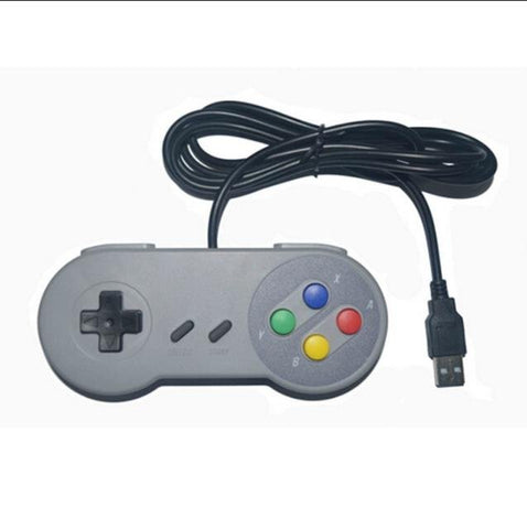 SNES style USB controller for Win PC Mac Raspberry Pi Nintendo gamepad - Grey | ZedLabz - 1