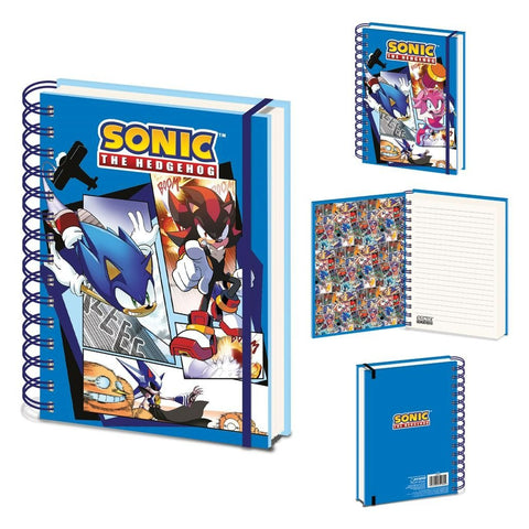 Sonic The Hedgehog comic strip jump out 3D wiro A5 lined notebook journal officially licensed | Pyramid - 1