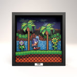 Sonic the Hedgehog Idle pose scene video game (1991) shadow box art officially licensed 9x9 inch (23x23cm) | Pixel Frames - 3