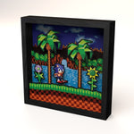 Sonic the Hedgehog Idle pose scene video game (1991) shadow box art officially licensed 9x9 inch (23x23cm) | Pixel Frames - 4