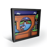 Sonic The Hedgehog Loop Scene video game (1991) shadow box art officially licensed 9x9 inch (23x23cm) | Pixel Frames - 2