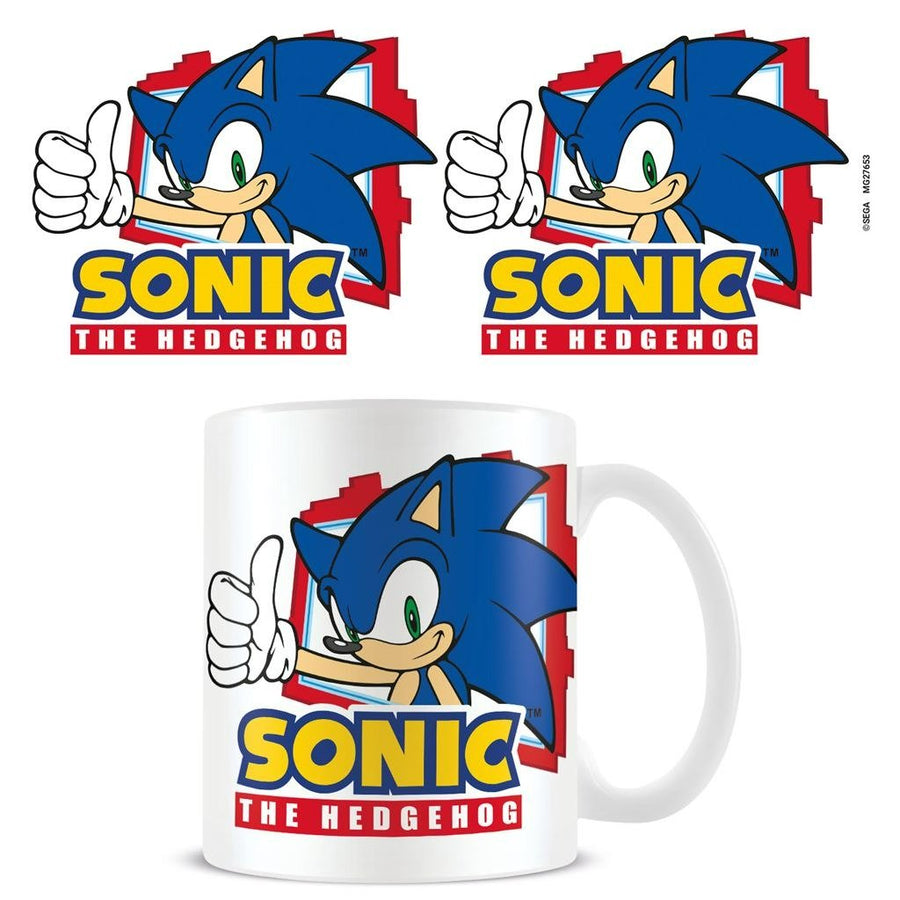 Sonic The Hedgehog Thumbs Up official mug 11oz/315ml white ceramic | Pyramid - 1