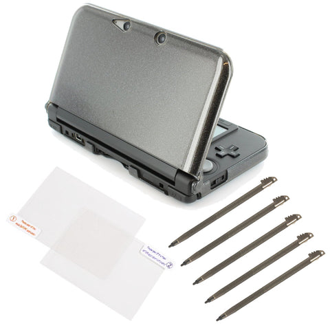 Starter kit for 3DS XL Nintendo stylus, protective screen & console cover - Glitter Black | ZedLabz - 1