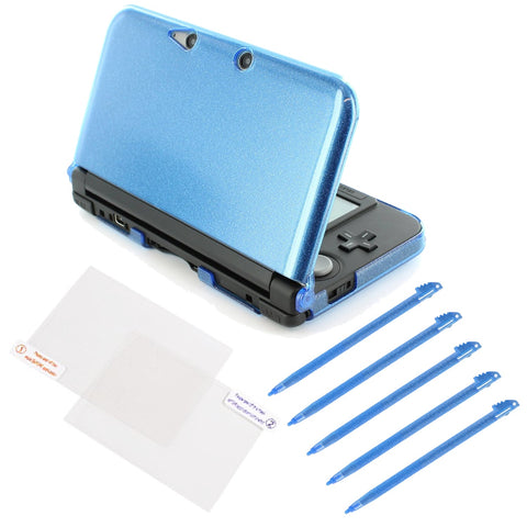 Starter kit for 3DS XL Nintendo stylus, protective screen & console cover - Glitter blue | ZedLabz - 1