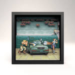 Street Fighter Car Scene video game (1991) shadow box art officially licensed 9x9 inch (23x23cm) | Pixel Frames - 5