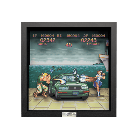 Street Fighter Car Scene video game (1991) shadow box art officially licensed 9x9 inch (23x23cm) | Pixel Frames - 2