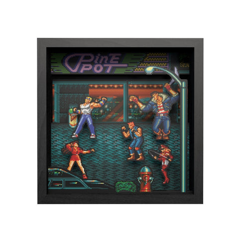 Streets Of Rage (1991) shadow box art officially licensed 9x9 inch (23x23cm) | Pixel Frames - 2