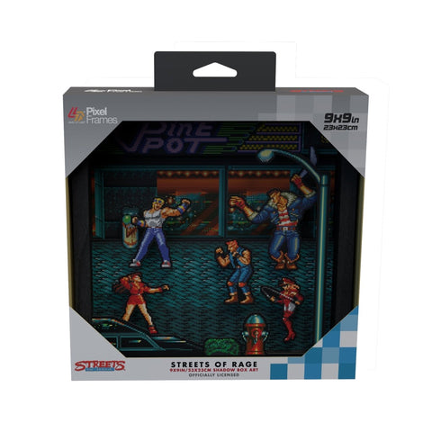 Streets Of Rage (1991) shadow box art officially licensed 9x9 inch (23x23cm) | Pixel Frames - 1