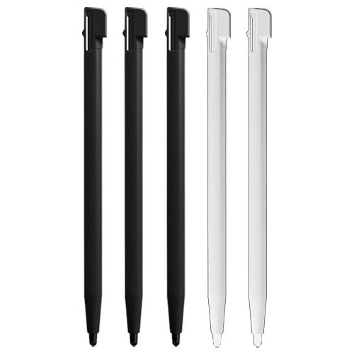 Stylus set for DSi Original TWL - 001 Nintendo slot in touch screen pen replacement - 5 pack Black & White | ZedLabz - 1