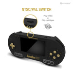 SupaBoy portable handheld Snes Console, compatible with Super NES & Super Famicom game cartridges, NTSC & PAL - Black Gold | Hyperkin - 3