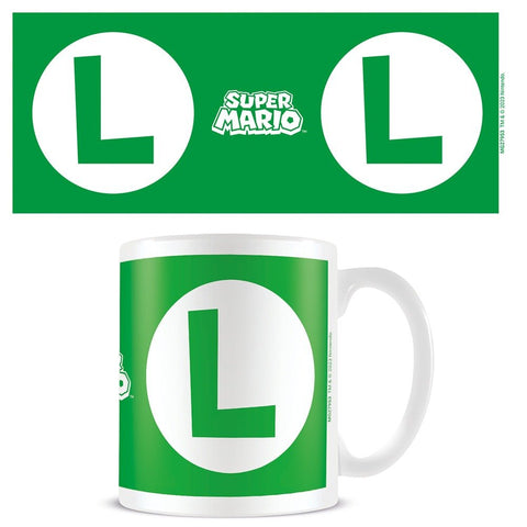 Super Mario L initial Luigi logo official mug 11oz/315ml white ceramic | Pyramid - 1