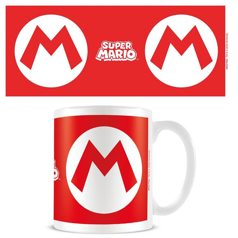 Super Mario M initial logo official mug 11oz/315ml white ceramic | Pyramid - 1