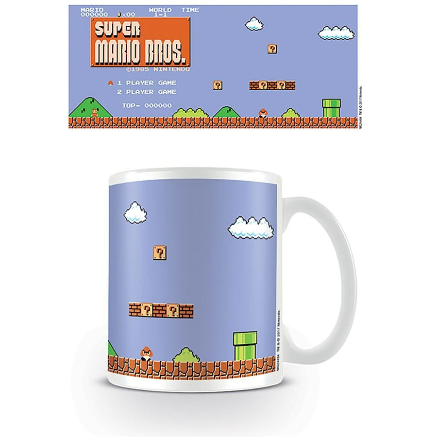 Super Mario retro title official mug 11oz/315ml white ceramic | Pyramid - 1