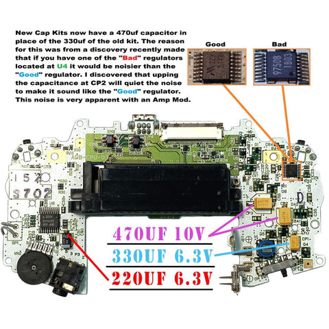 Tantalum SMD capacitor kit for Nintendo Game Boy Advance console internal replacement [AGB GBA] | ZedLabz - 2