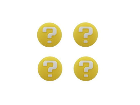 Thumb grips for Nintendo Switch Lite & Switch Joy - Con silicone stick caps - 4 pack Yellow Mario Question Mark Style Edition | ZedLabz - 1