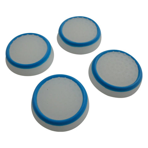 Thumb grips for PS4 Sony controller dotted stick cover grip caps - 4 pack Glow in the dark white & blue | ZedLabz - 1