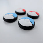 Thumb stick grips for Nintendo Switch Lite & Joy - Con controllers silicone Pokeball Pokemon style - 4 pack red & blue | ZedLabz - 2