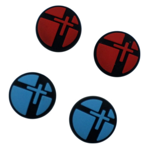 Thumbstick caps for Nintendo Switch Lite & Switch Joy - Con silicone rubber protective grips Smash Bros style - 4 pack Blue & Red | ZedLabz - 1