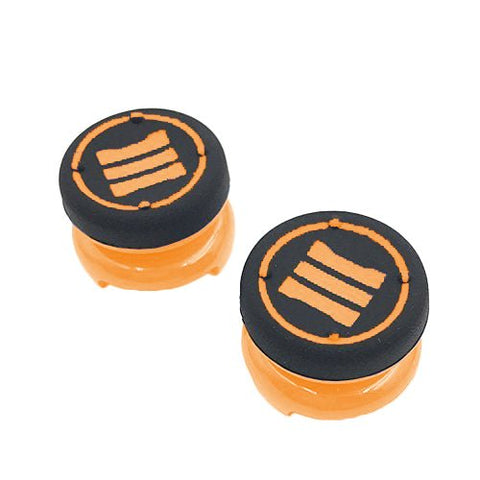 Thumbstick extender grips for Sony PS4 controllers tall XL heavy duty non slip analog thumb cap mod - 2 pack orange | ZedLabz - 1