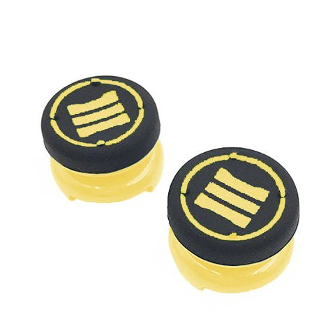 Thumbstick extender grips for Sony PS4 controllers tall XL heavy duty non slip analog thumb cap mod - 2 pack yellow | ZedLabz - 1