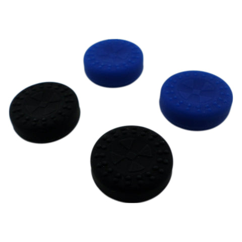 Thumbstick grip caps for Sony PS4 controller non slip extended heavy duty silicone - 4 pack Black & Blue | ZedLabz - 2