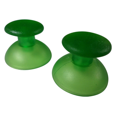 Thumbsticks for Sony PS3 controllers analog rubber convex replacement - 2 pack Clear green | ZedLabz - 1