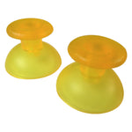 Thumbsticks for Sony PS3 controllers analog rubber convex replacement - 2 pack Clear Yellow | ZedLabz - 1