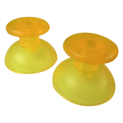 Thumbsticks for Sony PS3 controllers analog rubber convex replacement - 2 pack Clear Yellow | ZedLabz - 1