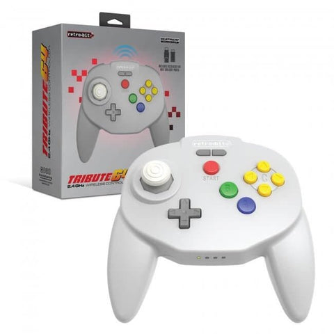 Tribute 64 2.4Ghz wireless N64 mini controller for N64, Switch, PC, Mac and Other USB Devices V2 - Grey | Retro - Bit - 1