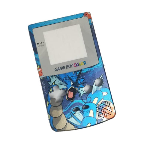 UV printed by Jamesyplays - Blue Gyarados style housing shell case kit for Nintendo Game Boy Color - Silver | ZedLabz - 1