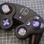 Hand cast custom resin buttons set for Nintendo GameCube - Midnight opal [NGC] | Lab Fifteen Co