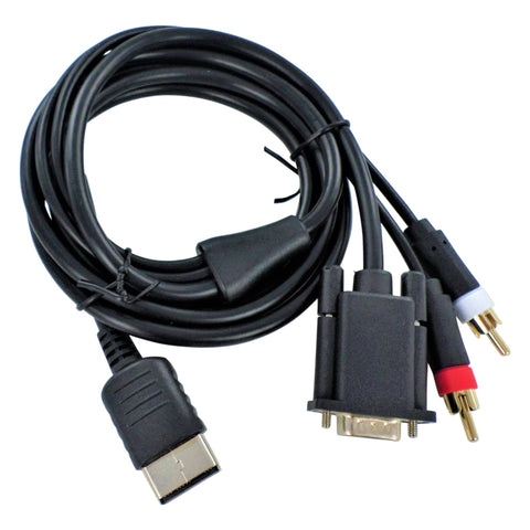 VGA AV cable for Sega Dreamcast console with gender changer & phono adapter replacement | ZedLabz - 2