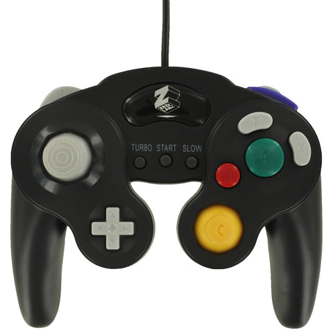 Wired controller for Nintendo GameCube GC vibration gamepad with turbo function - 2 pack Black | ZedLabz - 2