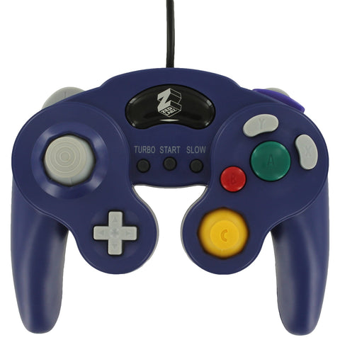 Wired controller for Nintendo GameCube GC vibration gamepad with turbo function - 2 pack purple | ZedLabz - 2