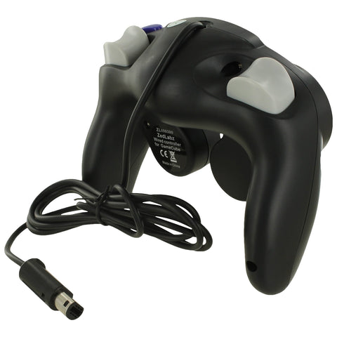 Wired controller for Nintendo GameCube GC vibration gamepad with turbo function - Black | ZedLabz - 2