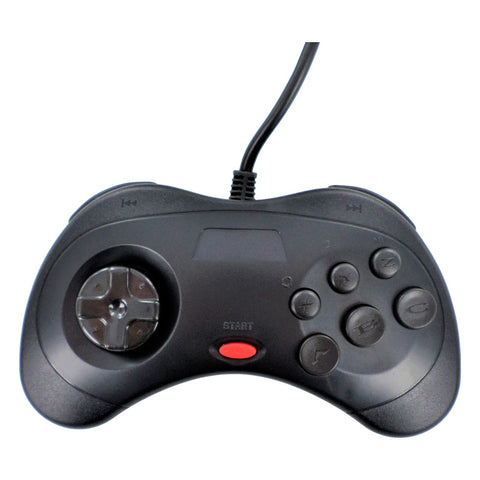 Wired controller for Sega Saturn compatible replacement with 1.8m cord - black | ZedLabz - 2