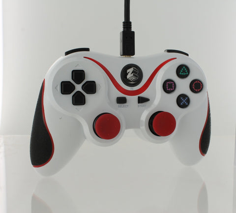 Wired Controller For Sony PS3 With Extra Long 3M Cable - White & Red | ZedLabz - 1