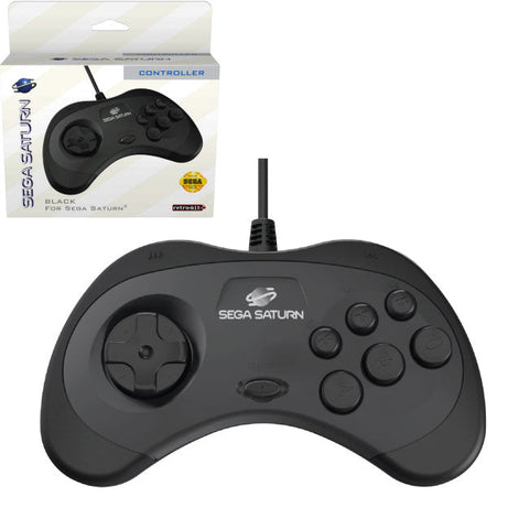 Wired controller pad for Sega Saturn officially licensed - 10ft (3 meters) Black | Retro - Bit - 1