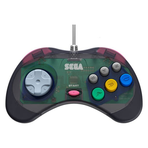 Wired controller pad for Sega Saturn officially licensed - 10ft (3 meters) slate grey skeleton cool pad | Retro - Bit - 2