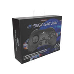 Wireless 2.4G pro controller for Sega Saturn, PC, & Mac officially licensed - Black | Retro - Bit - 15