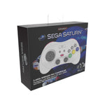 Wireless 2.4G pro controller for Sega Saturn, PC, & Mac officially licensed - White | Retro - Bit - 15