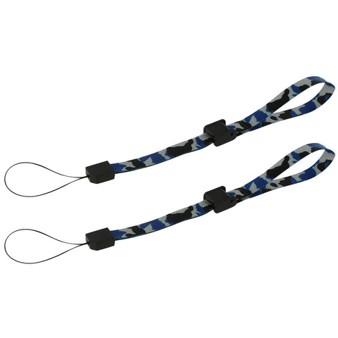 Wrist strap for Wii DS 3DS PSP Vita Camera Mobile Phone adjustable - 2 pack Blue Grey Camo | ZedLabz - 1